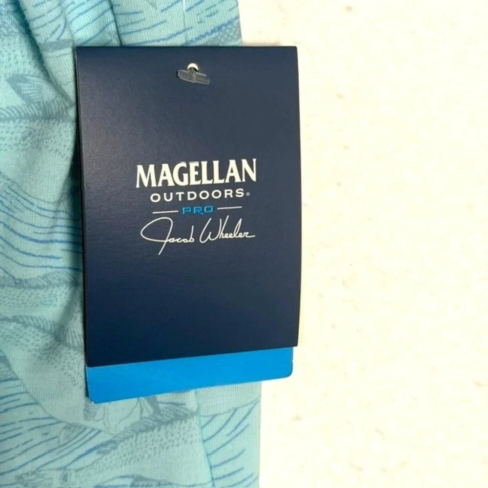 Magellan Outdoors Pro Jacob Wheeler Mens 2XL Fish Print Polo Shirt Water Ballet